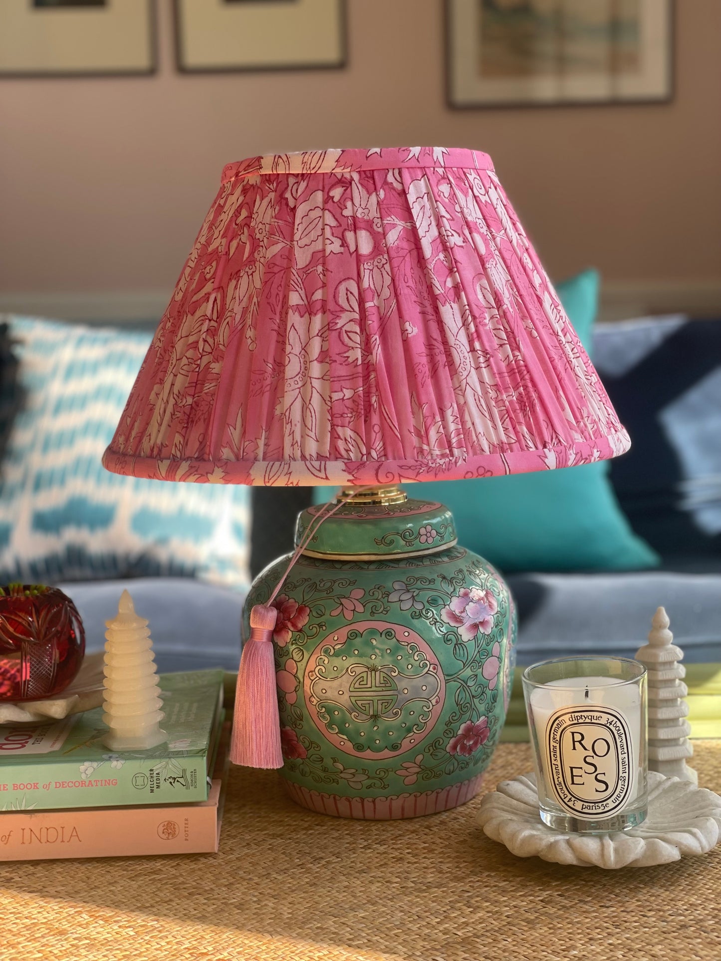 Thulian Block-Printed Lamp Shade
