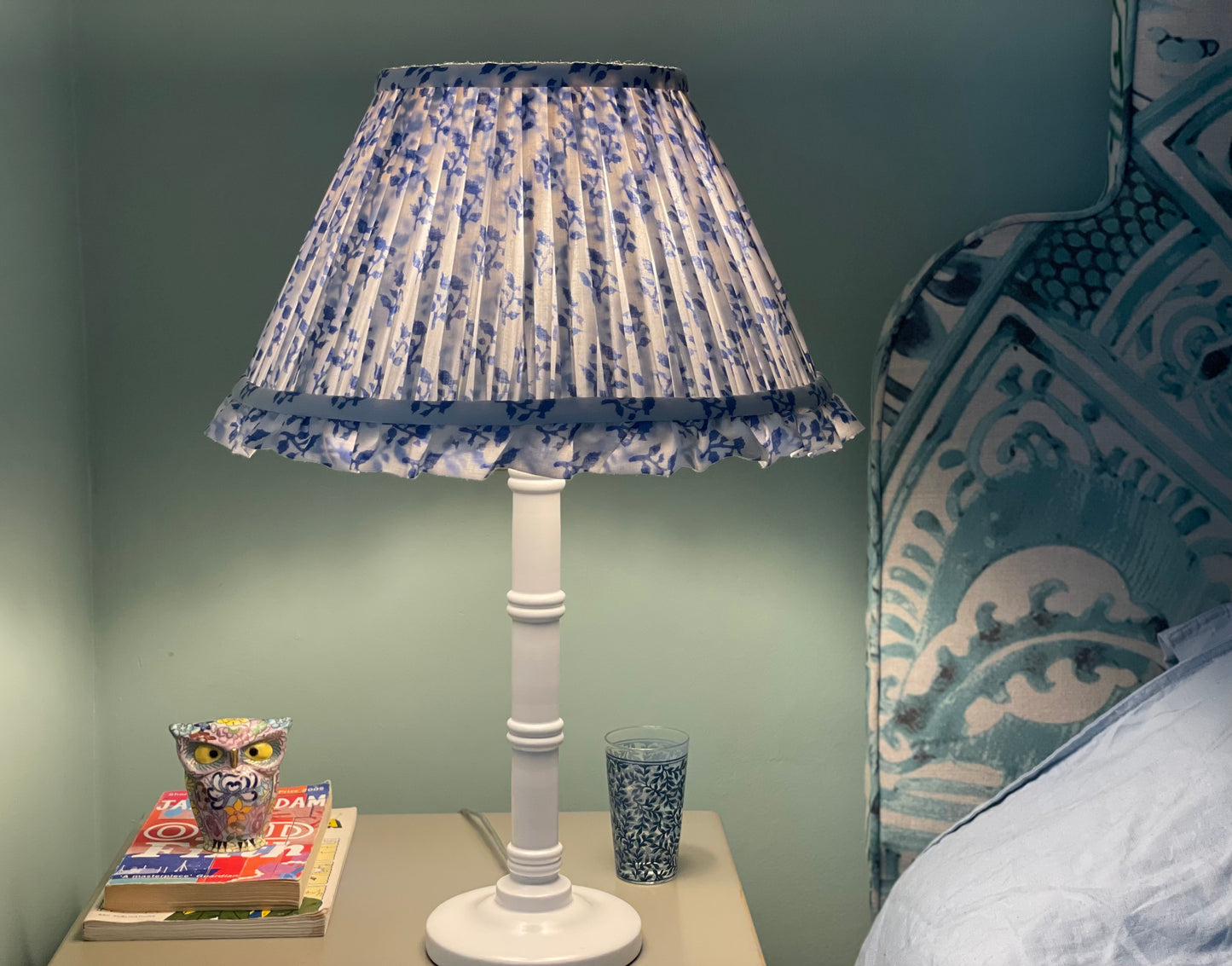 Gardenia Frill Block-Printed Lamp Shade