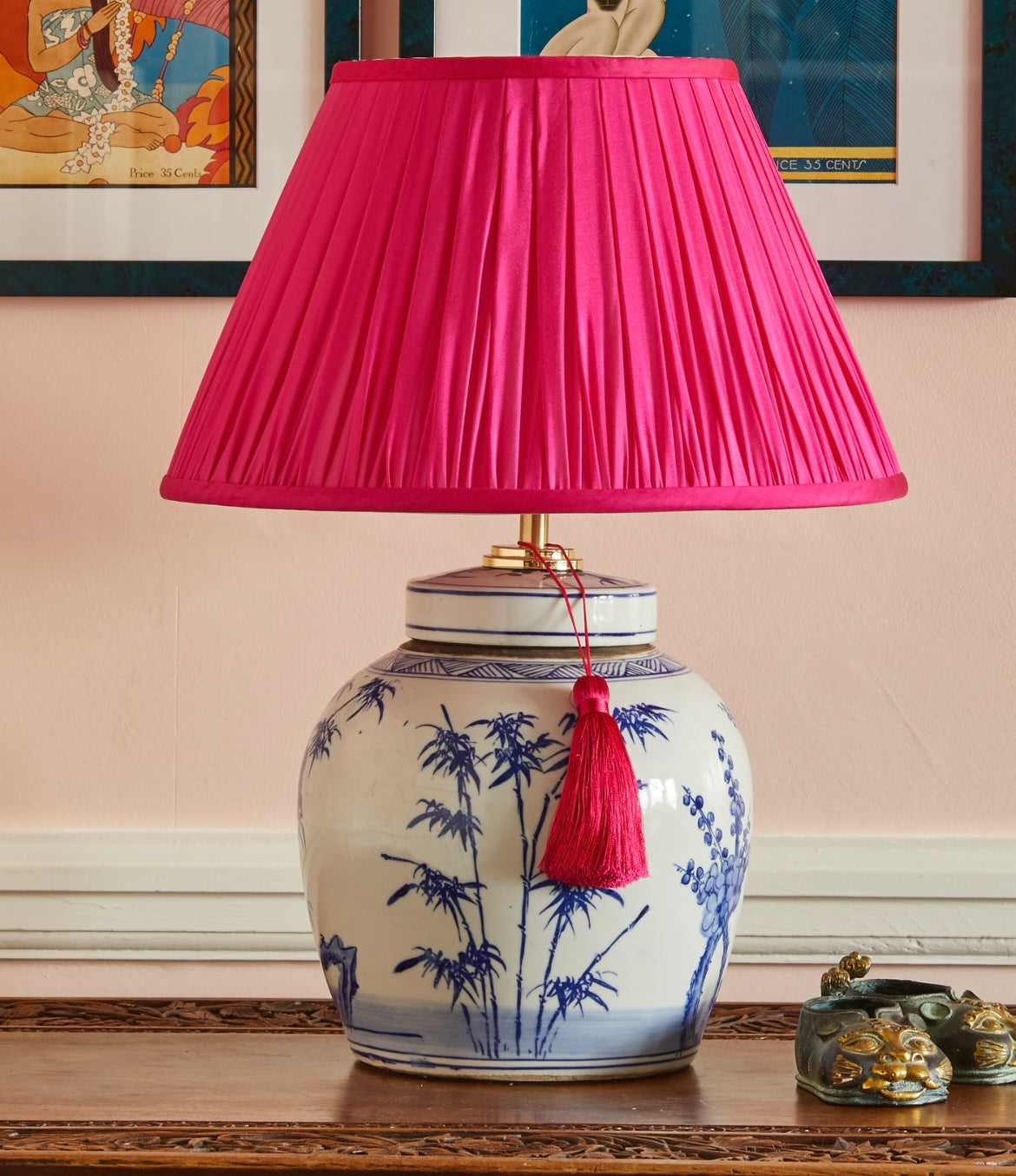 Magenta Silk Lamp Shade