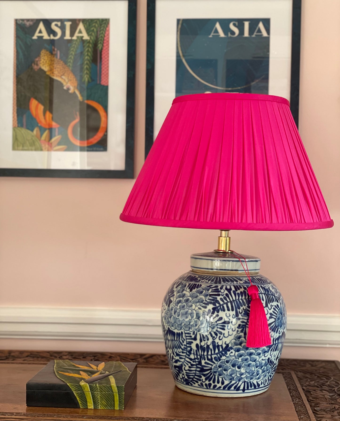Evergreen & Peony Ginger Jar Lamp