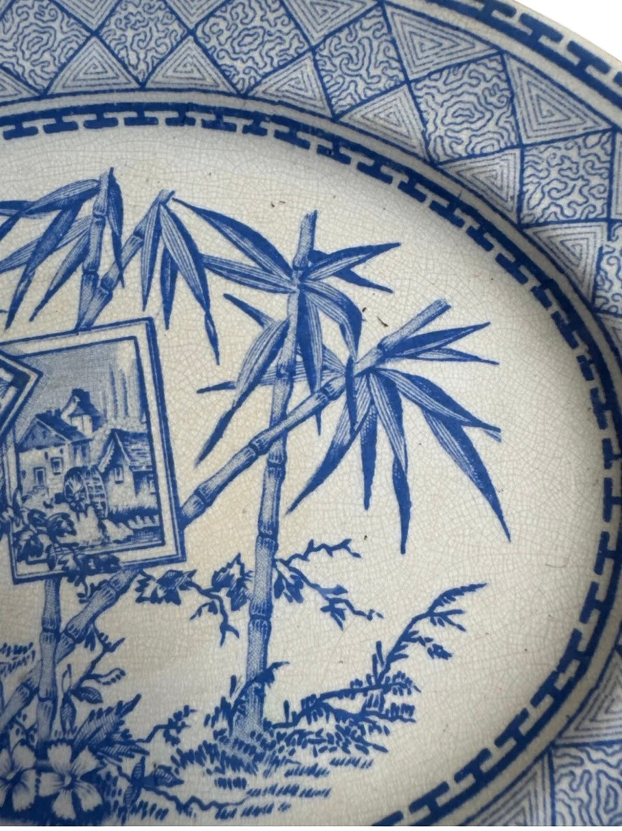 Antique J.M & Son 'Bamboo' Ironware Plate