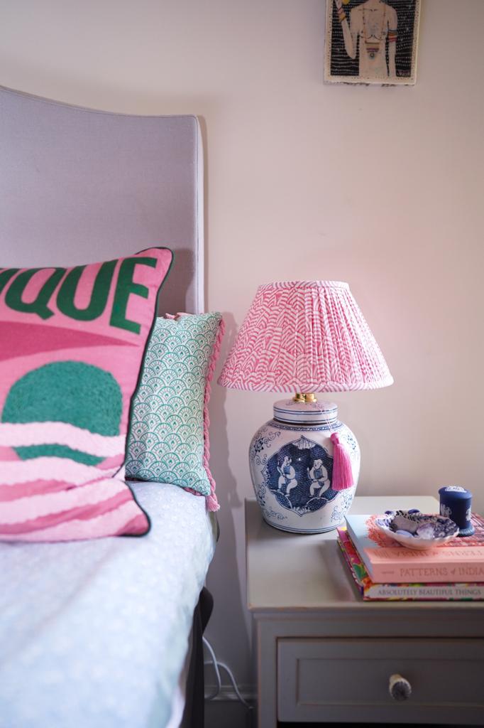 Rose Wave Block-Printed Lamp Shade