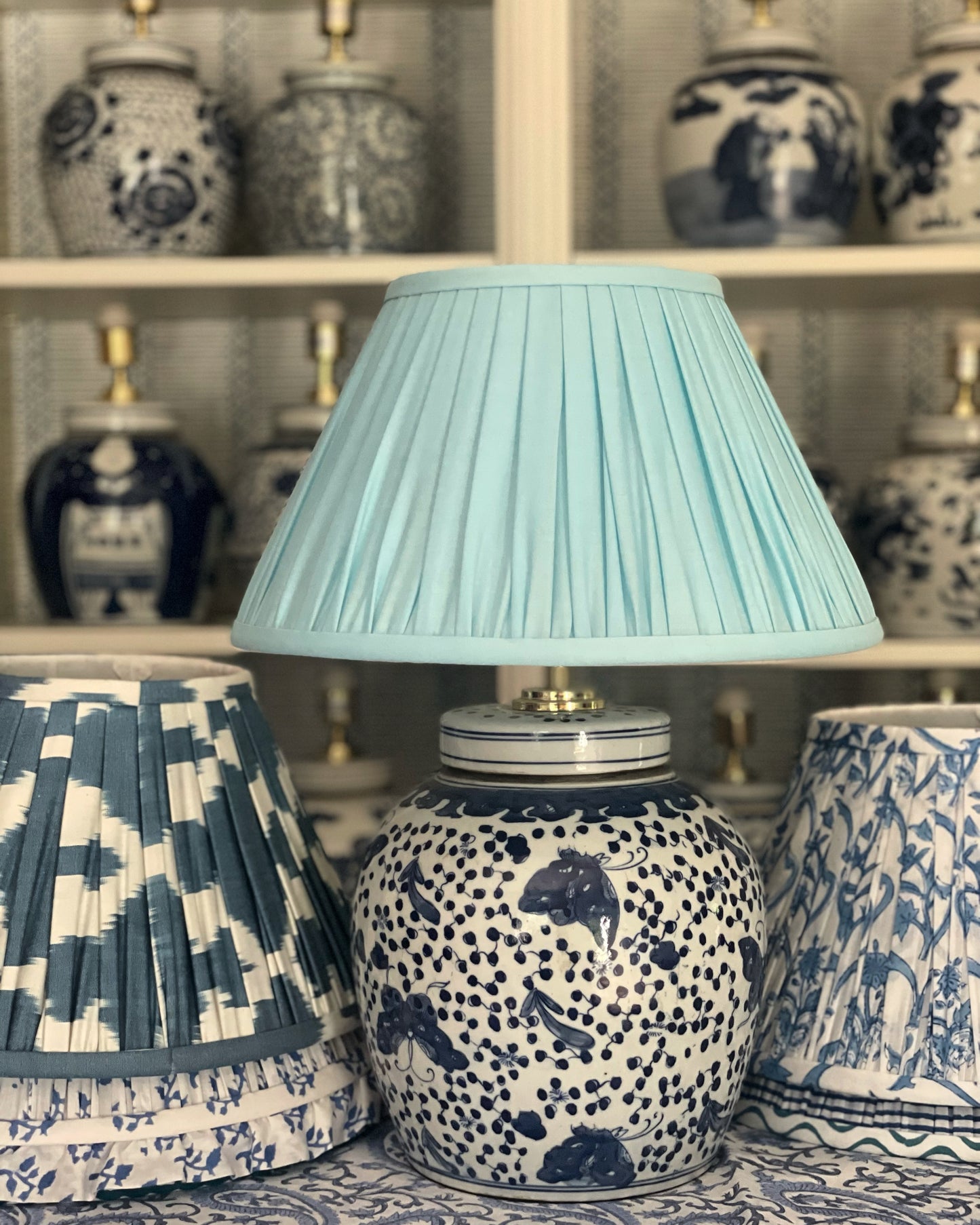 Butterfly Polkadot Ginger Jar Lamp