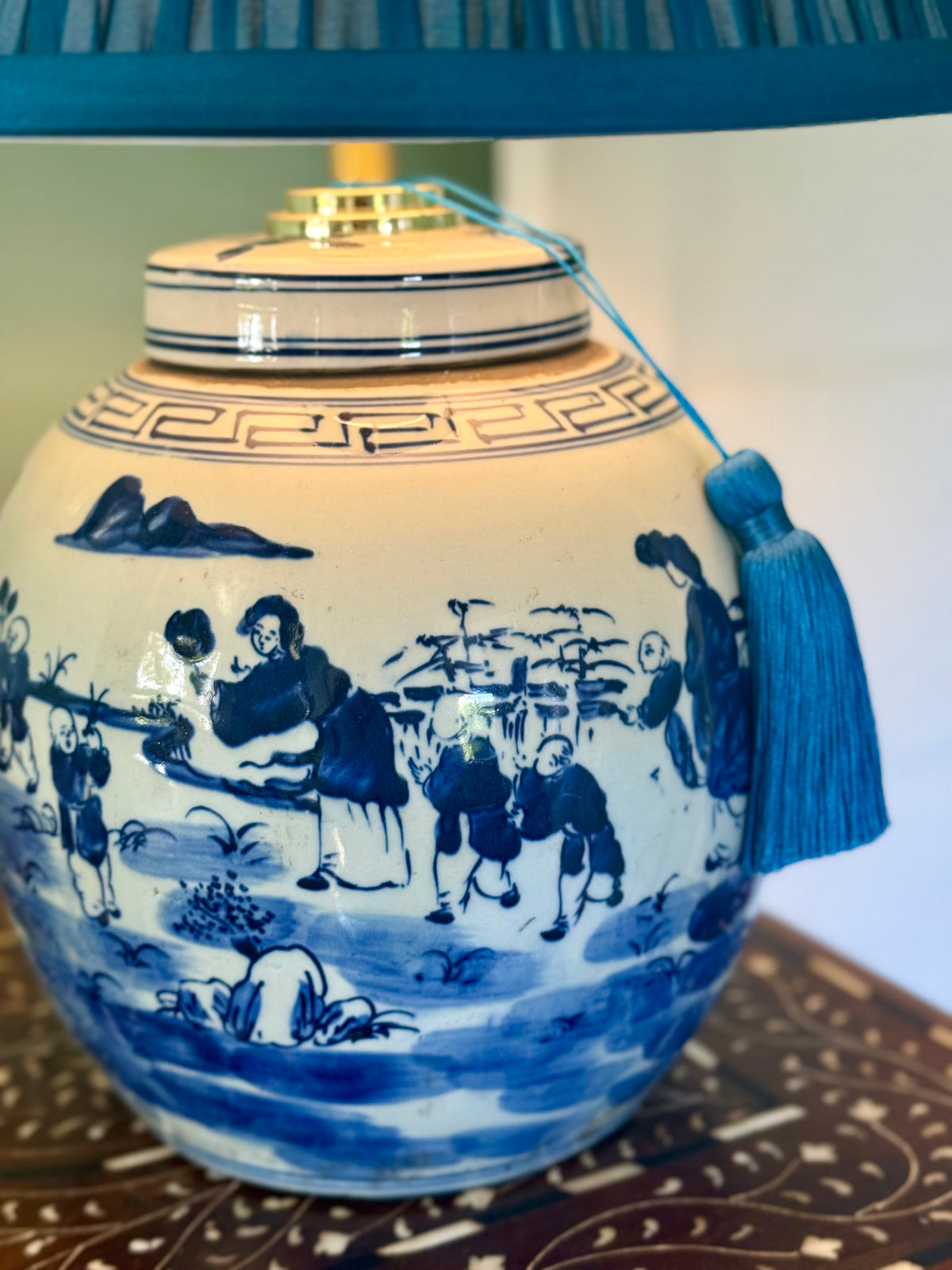 Boys at Play Ginger Jar Lamp