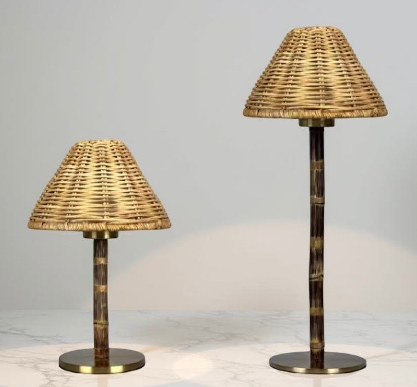 Mini Bali bamboo rechargeable lamp