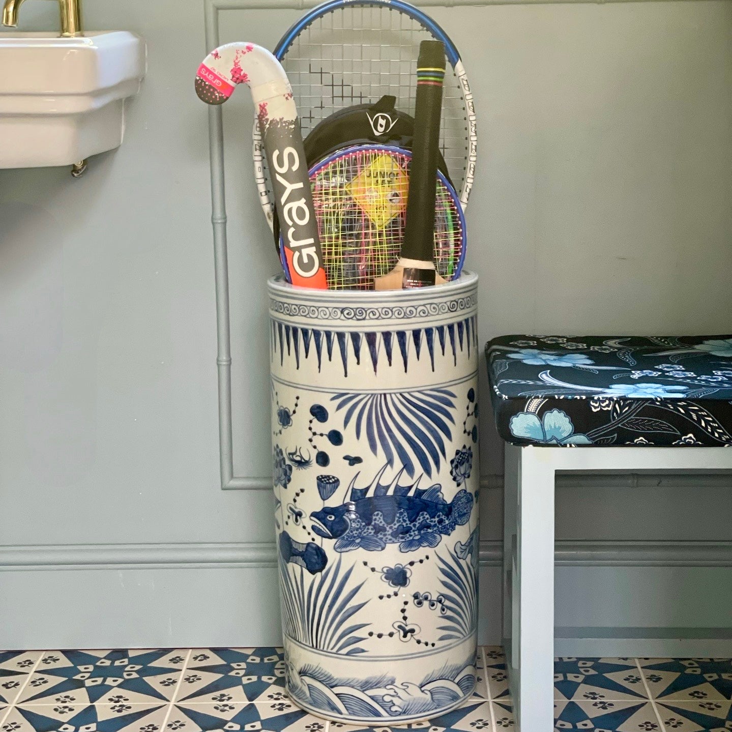 Carp Ceramic Umbrella Stand