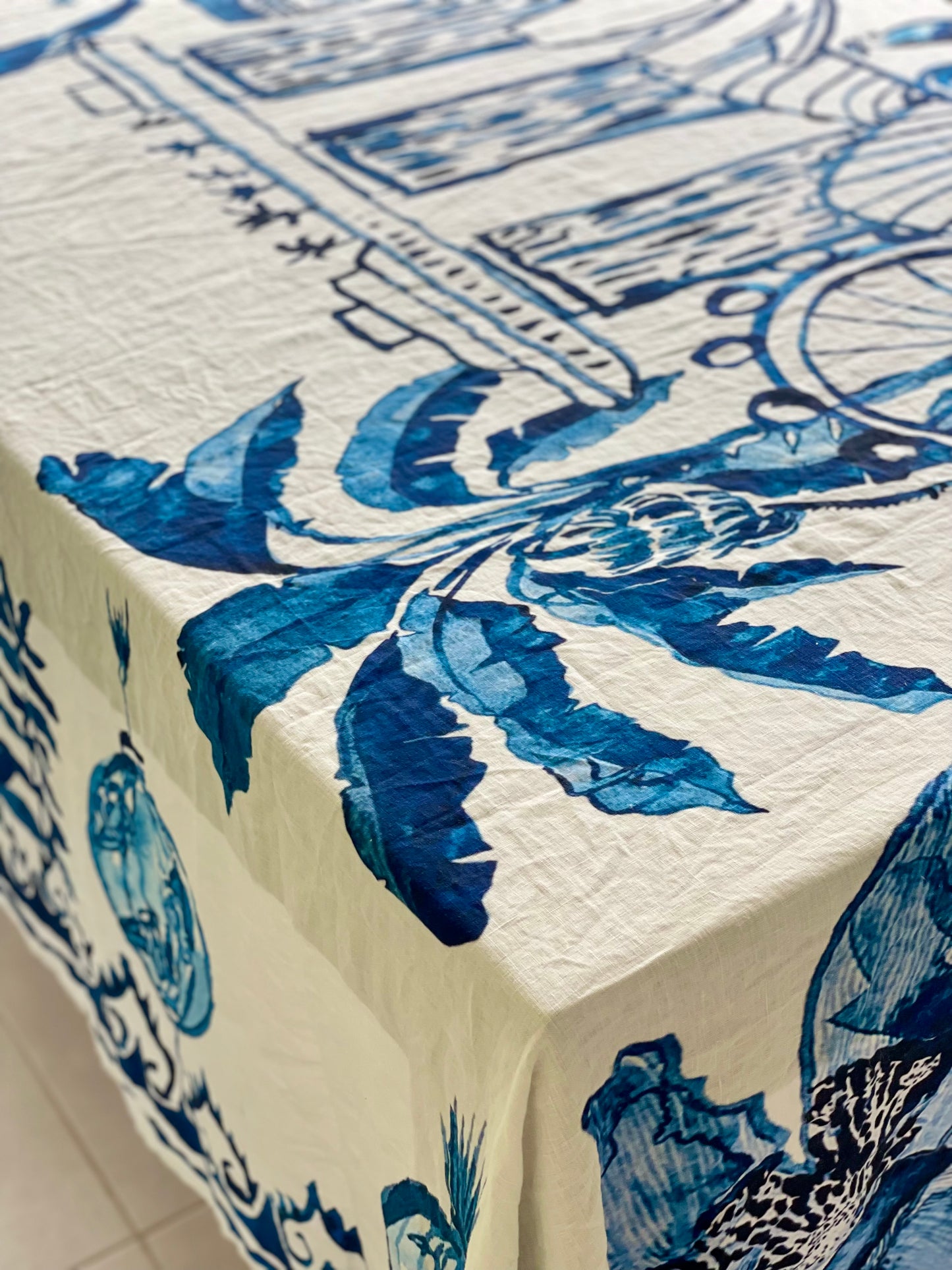 PRE-ORDER: 'Singapore Celebration' Linen Tablecloth