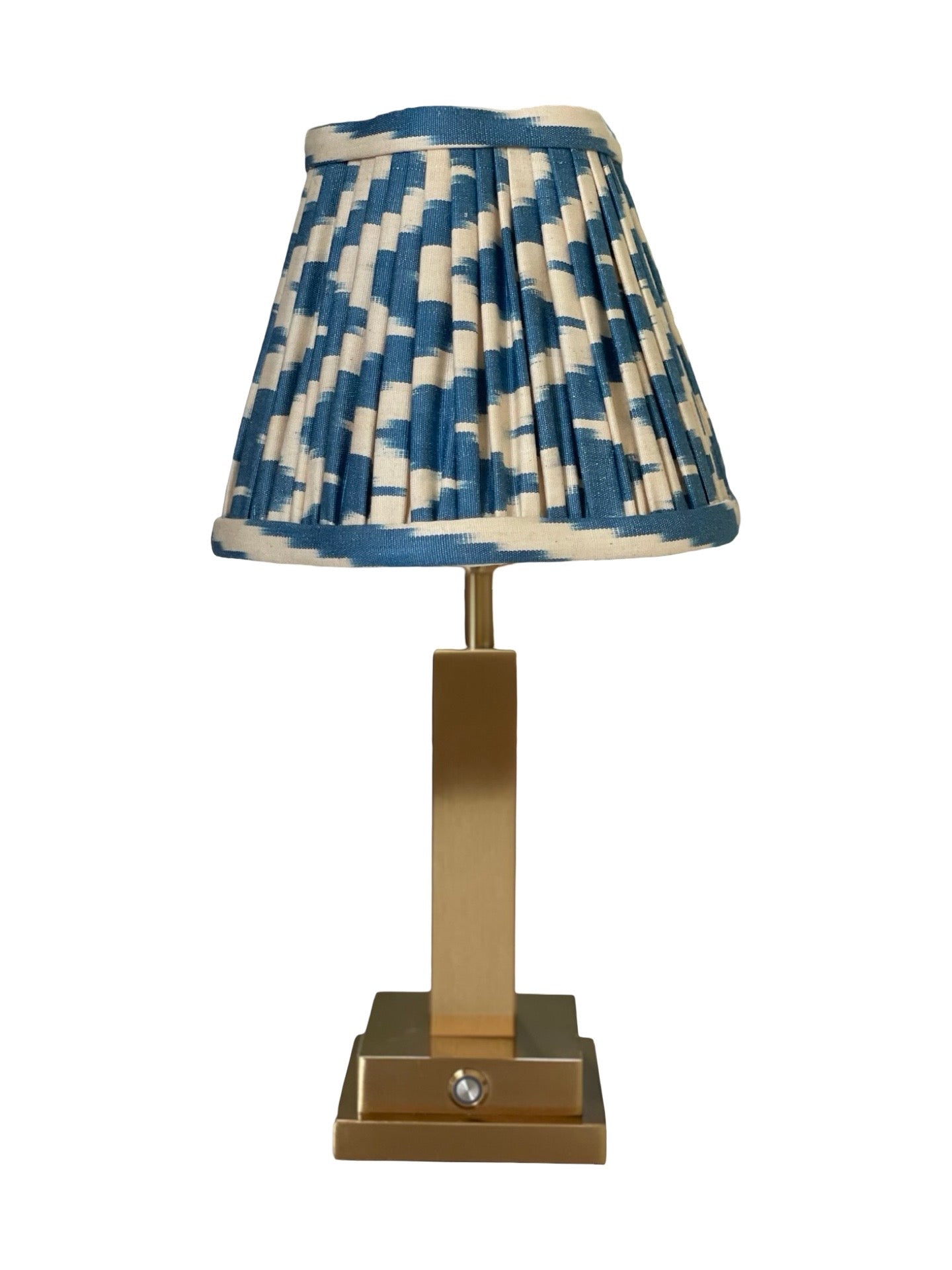 Pillar rechargeable lamp (with Cobalt Ikat shade)