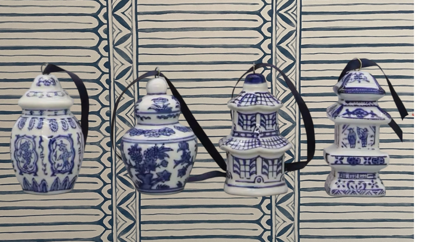 Blue & White Chinoiserie Ornaments