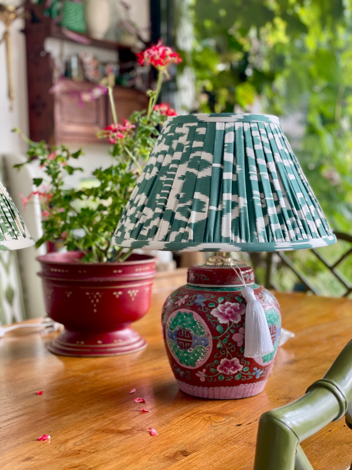 Forest Silk Ikat Lamp Shade