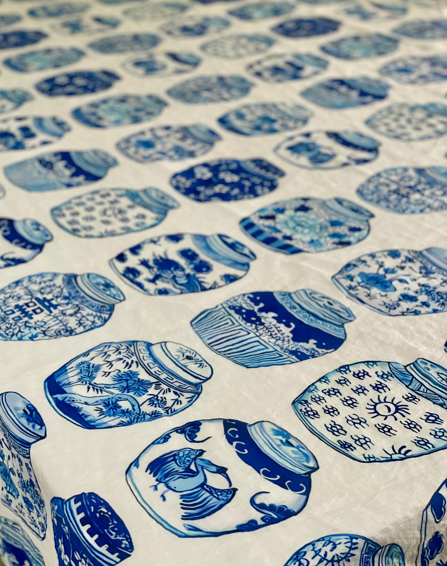 Ginger Jars Linen Tablecloth