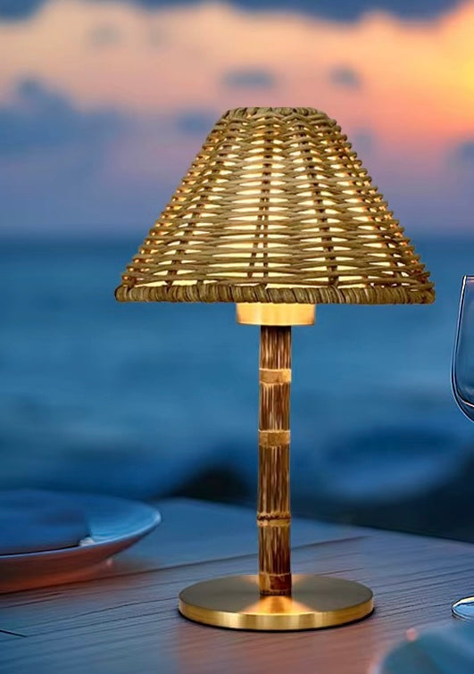 Mini Bali bamboo rechargeable lamp