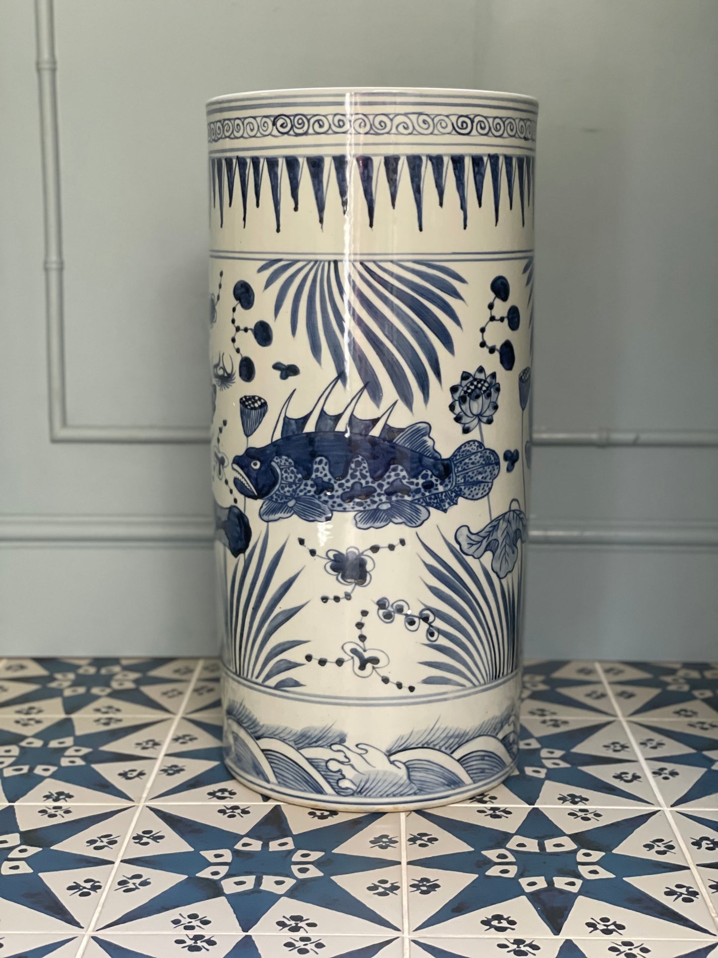 Carp Ceramic Umbrella Stand