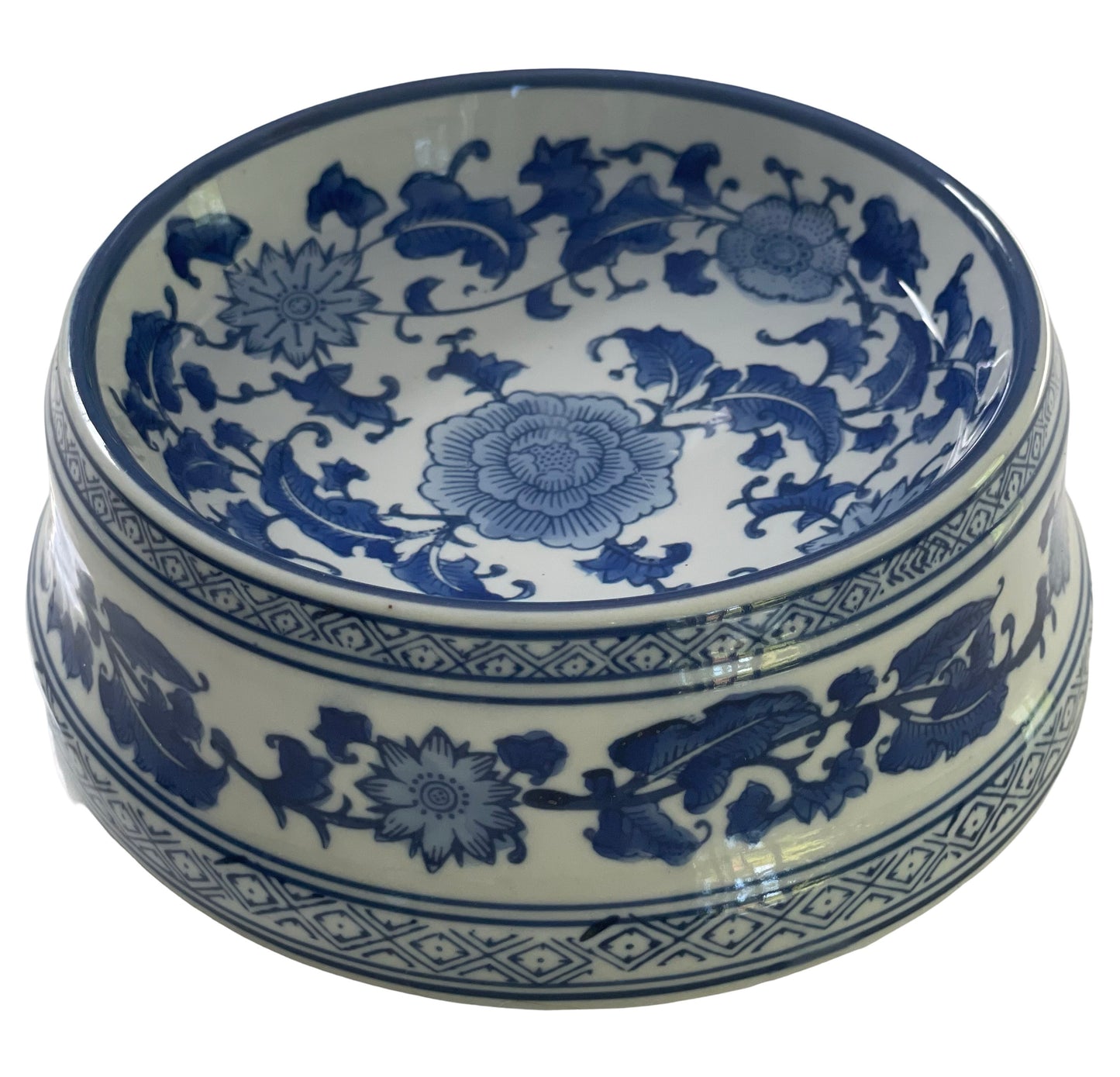 Blue & White Ceramic Pet Bowl