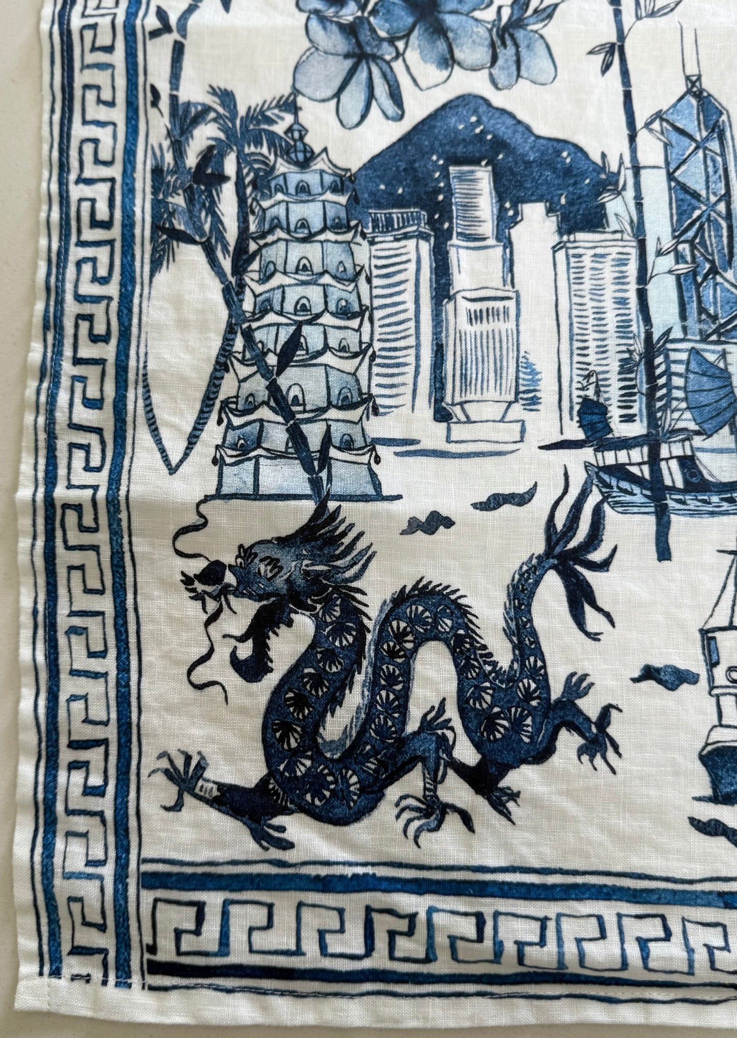 'Hong Kong Homage' Linen Tea Towel