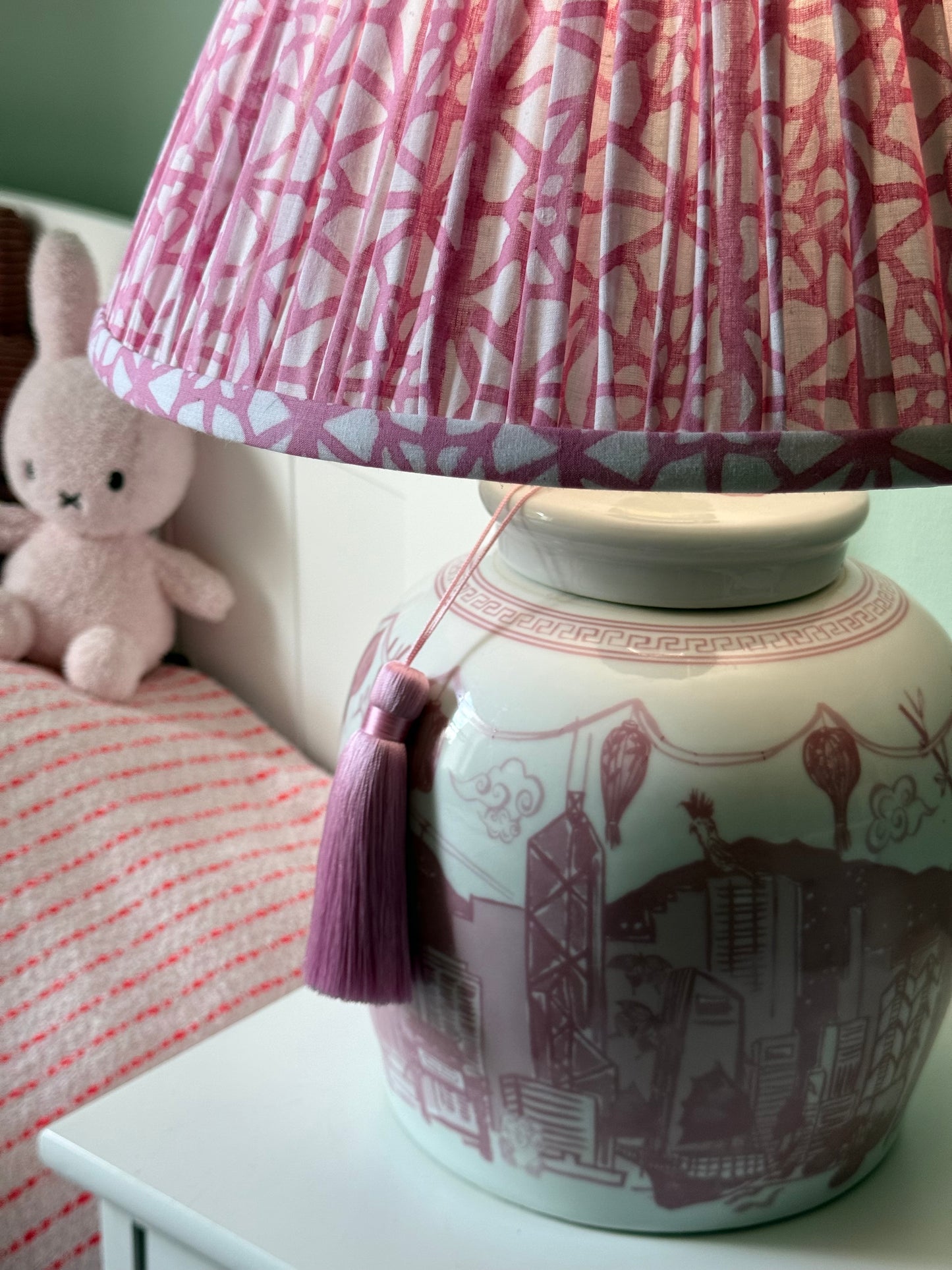 Dahlia Block-Printed Lamp Shade
