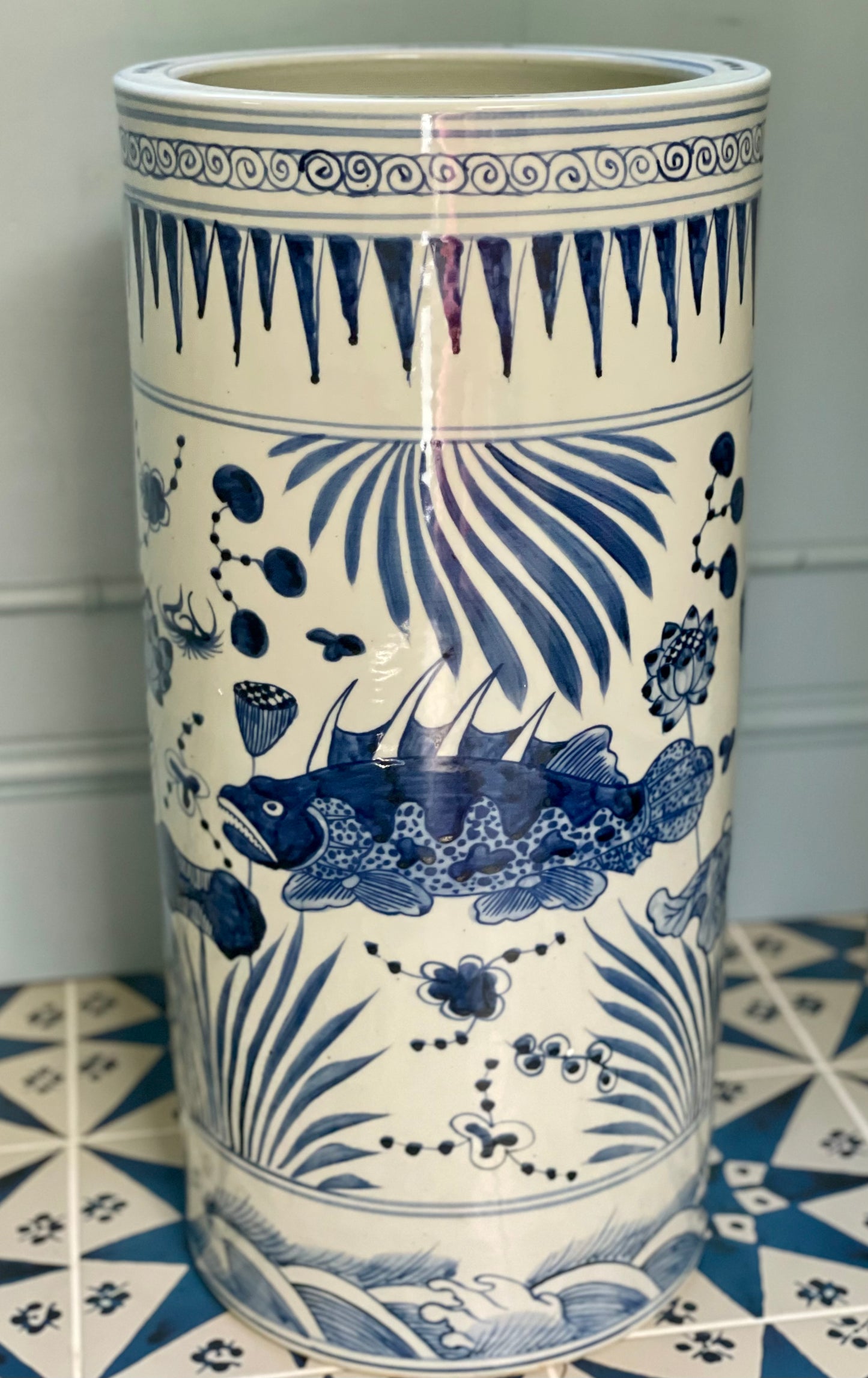 Carp Ceramic Umbrella Stand