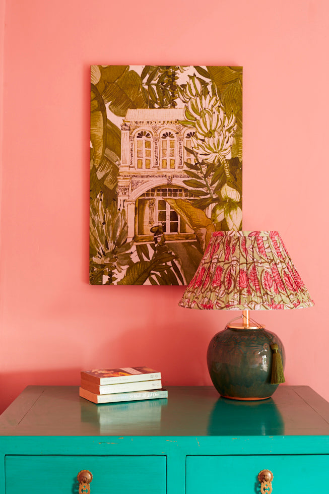 Hunan Jade Floral Relief Lamp