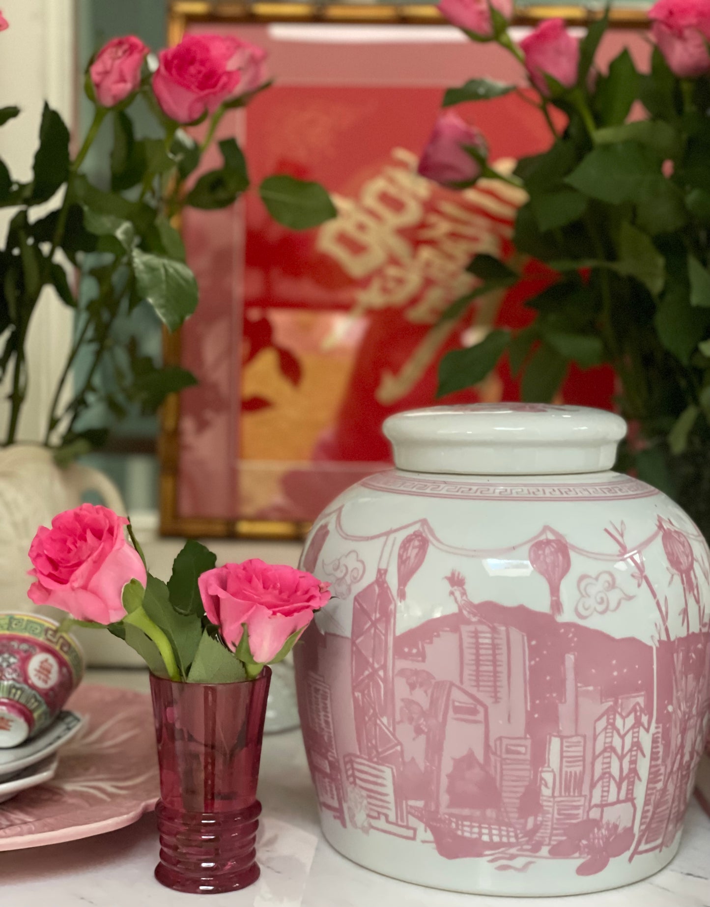 ‘Hong Kong Homage' Ginger Jar: Blossom Pink