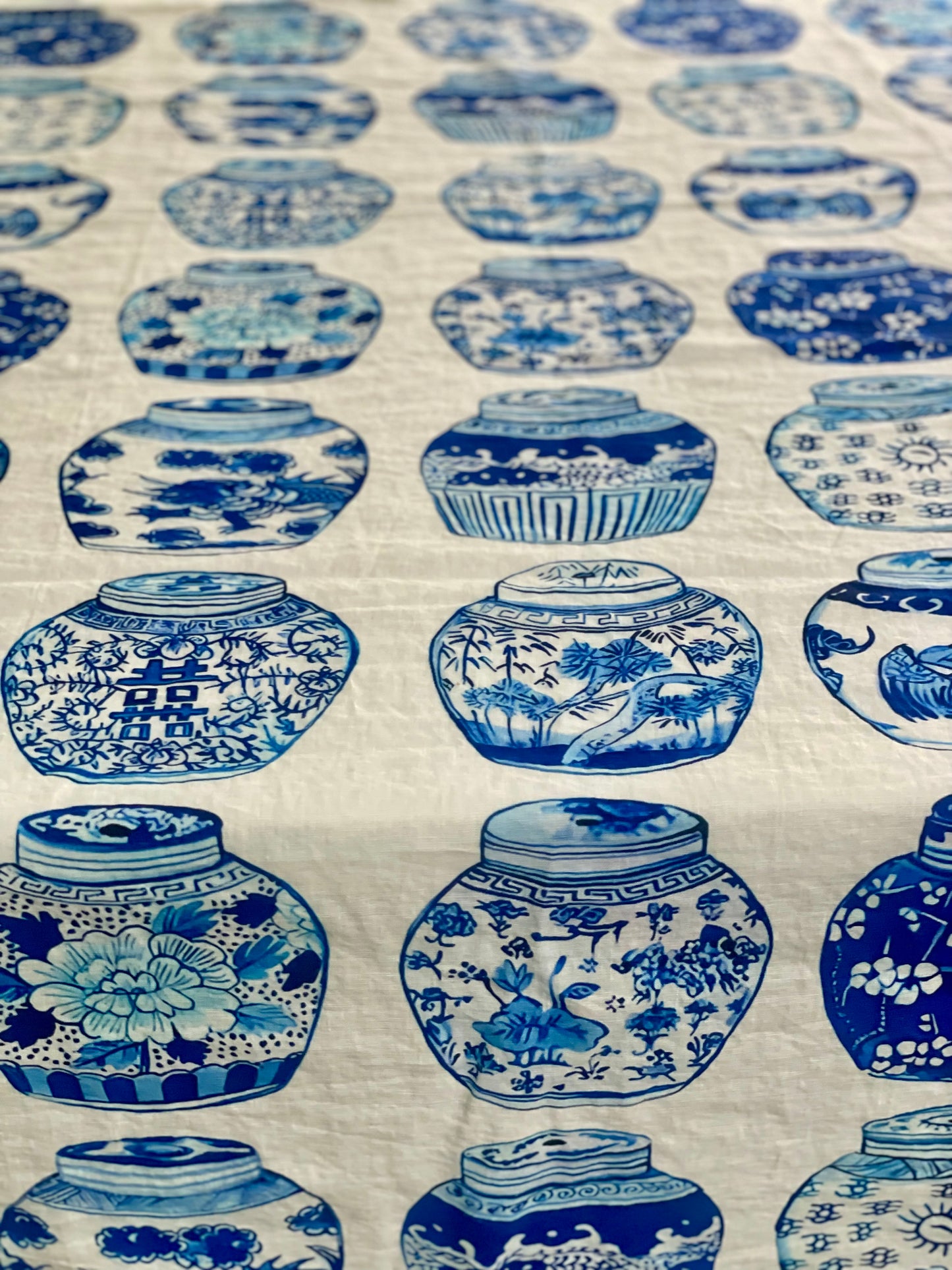 Ginger Jars Linen Tablecloth