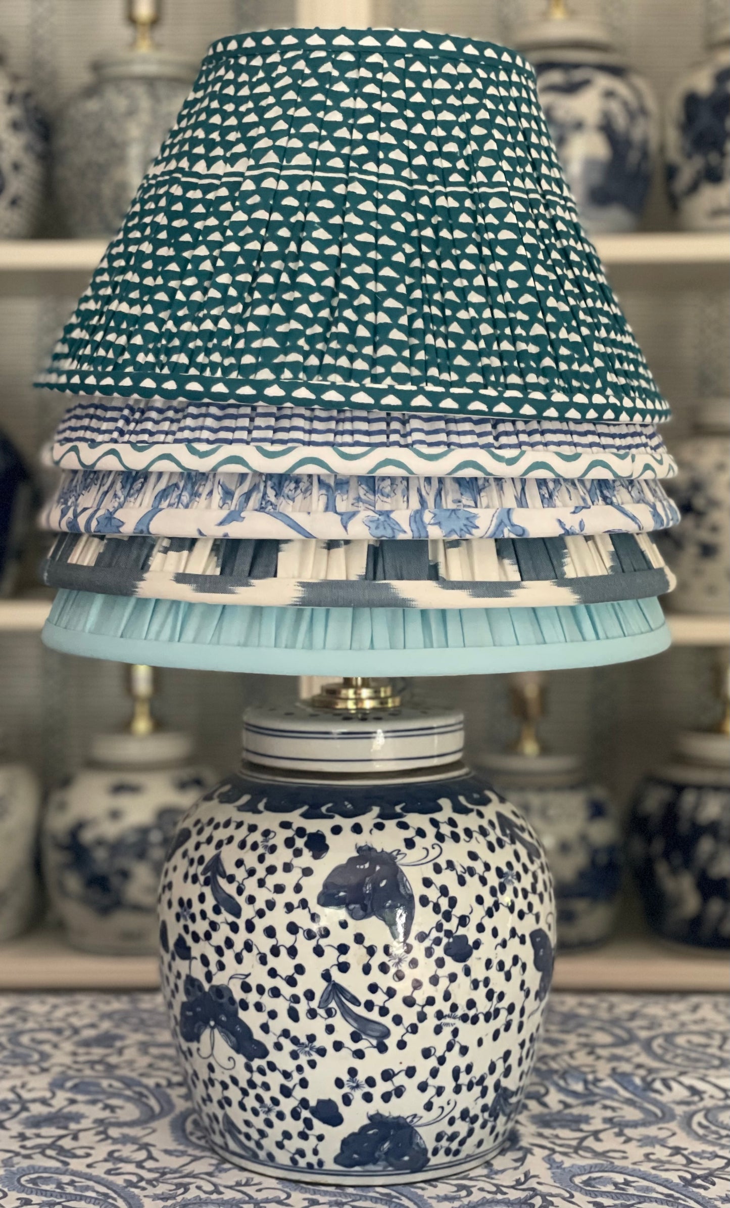 Butterfly Polkadot Ginger Jar Lamp
