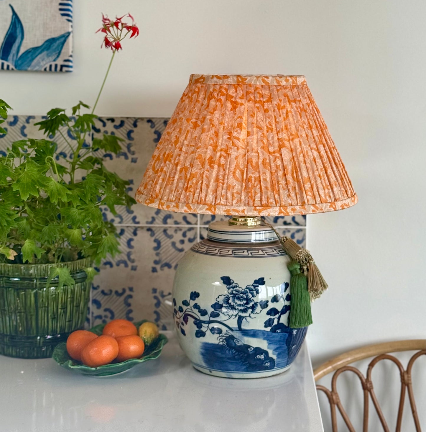 Trailing Peony Ginger Jar Lamp
