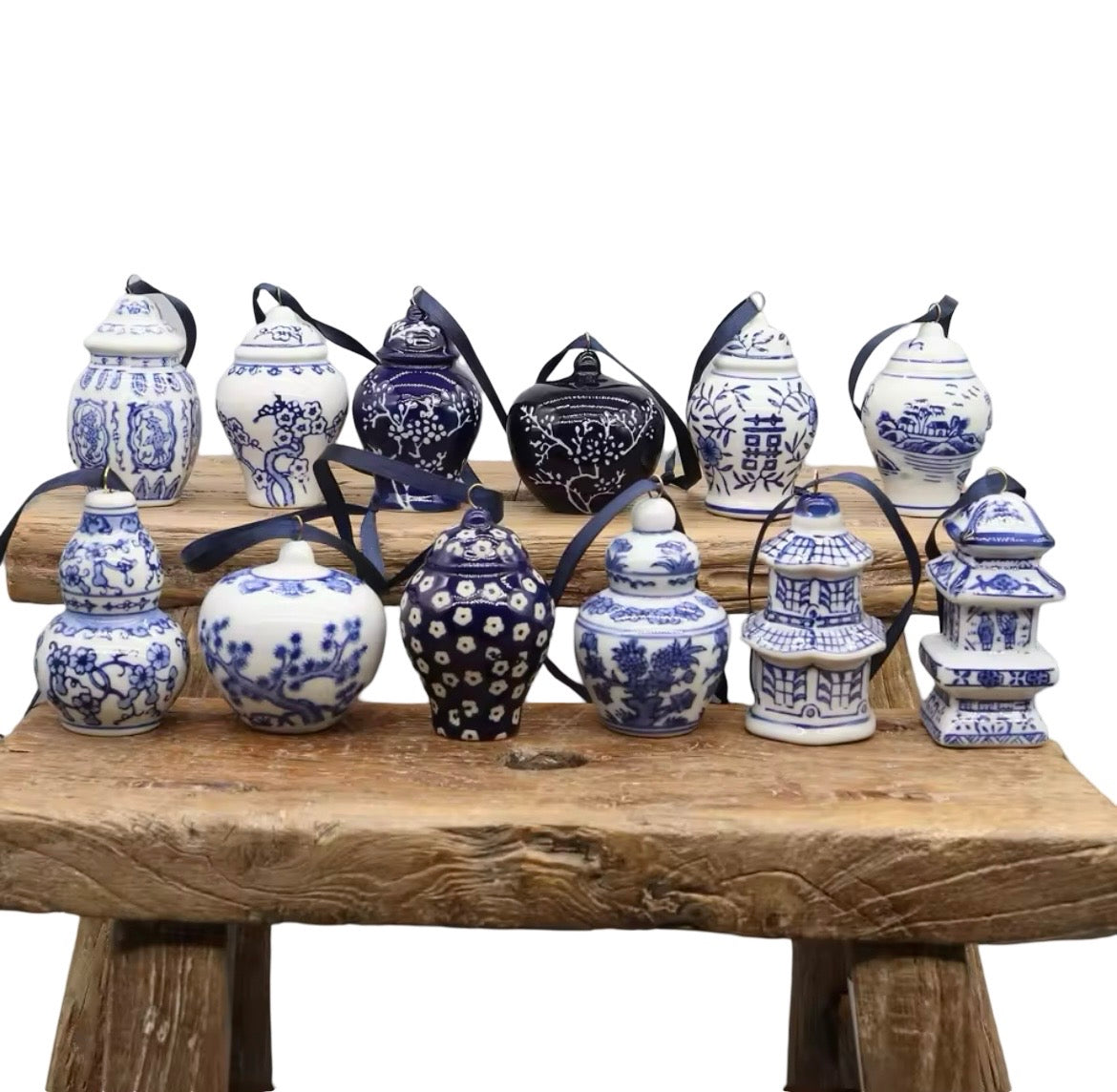 Blue & White Chinoiserie Ornaments