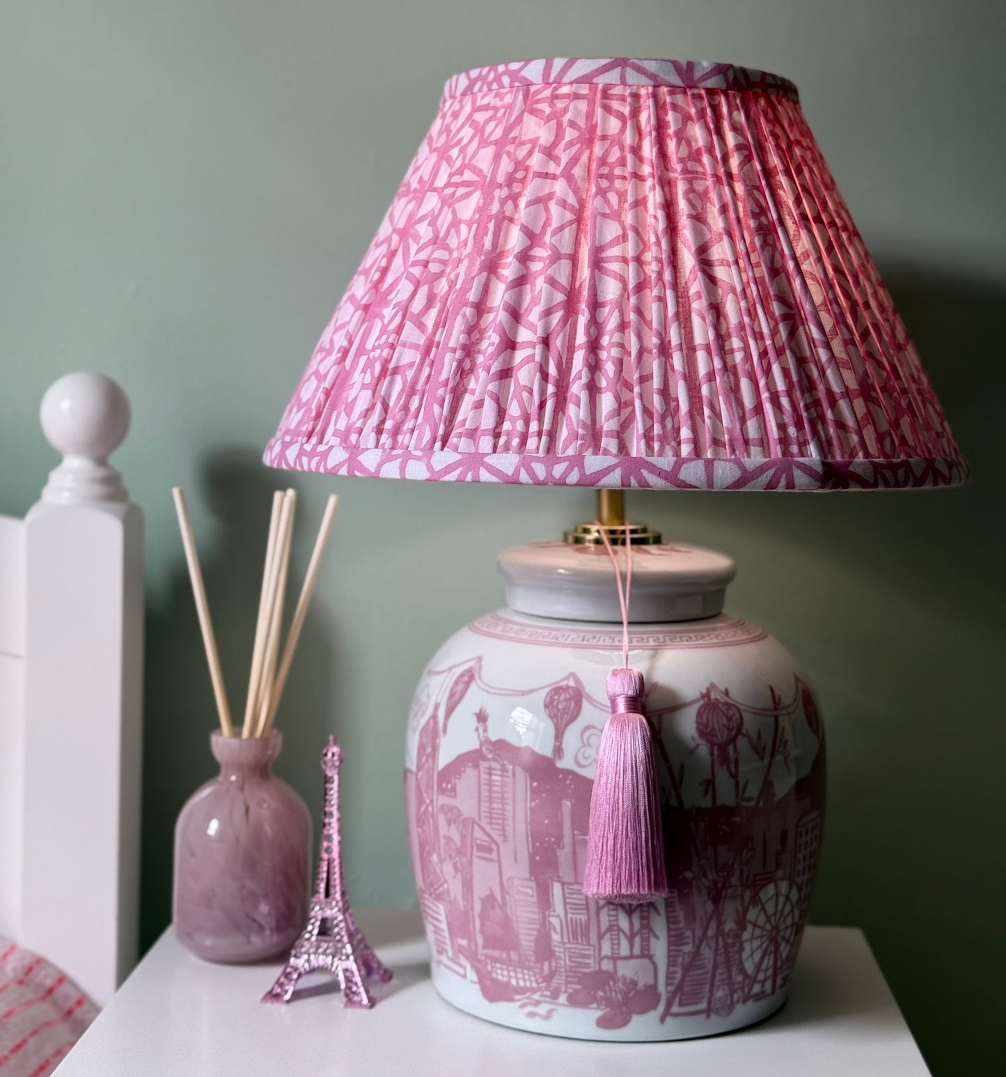 Dahlia Block-Printed Lamp Shade