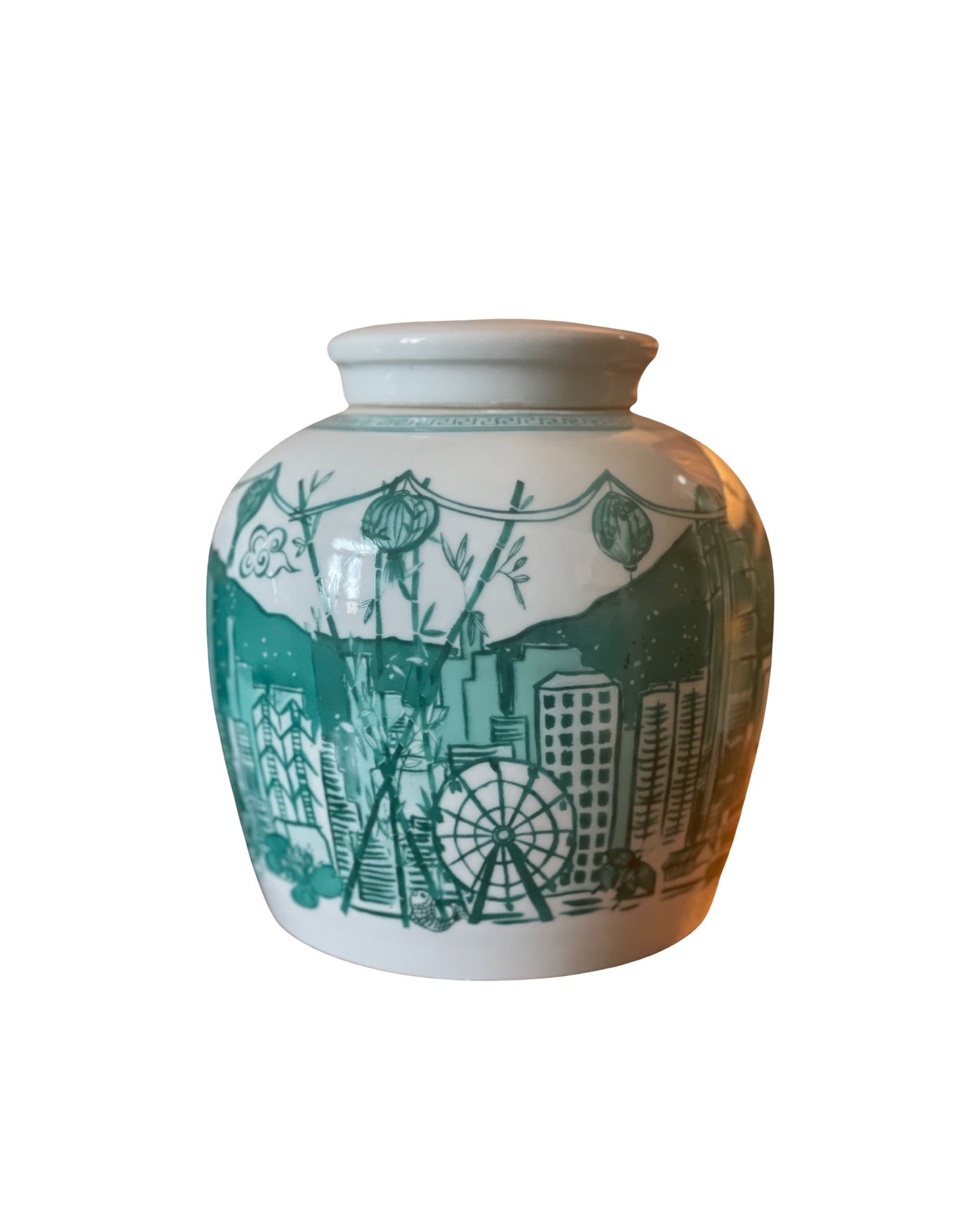 'Hong Kong Homage' Ginger Jar - Jade Green