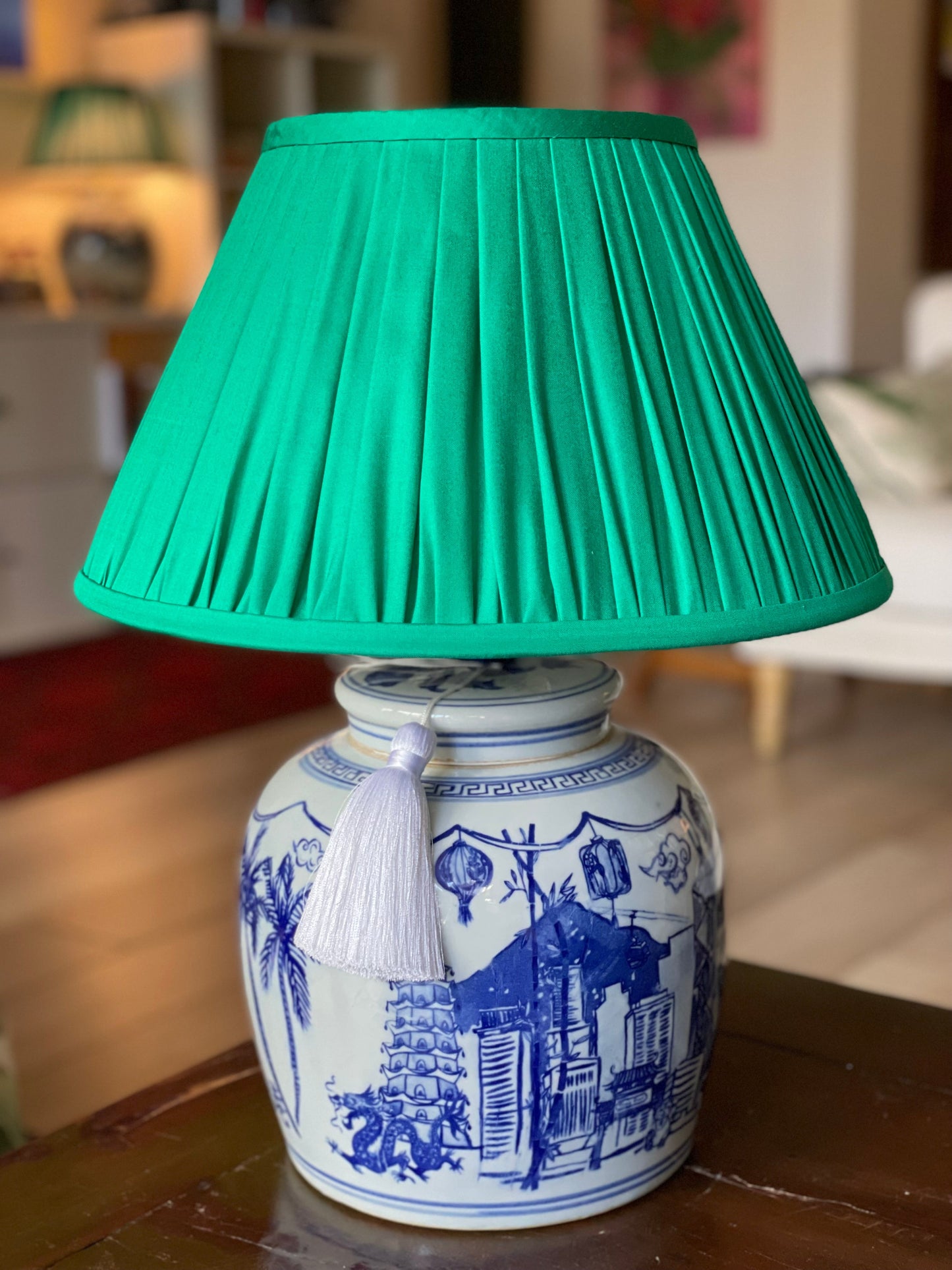 ‘Hong Kong Homage' Ginger Jar Lamp: Imperial Blue
