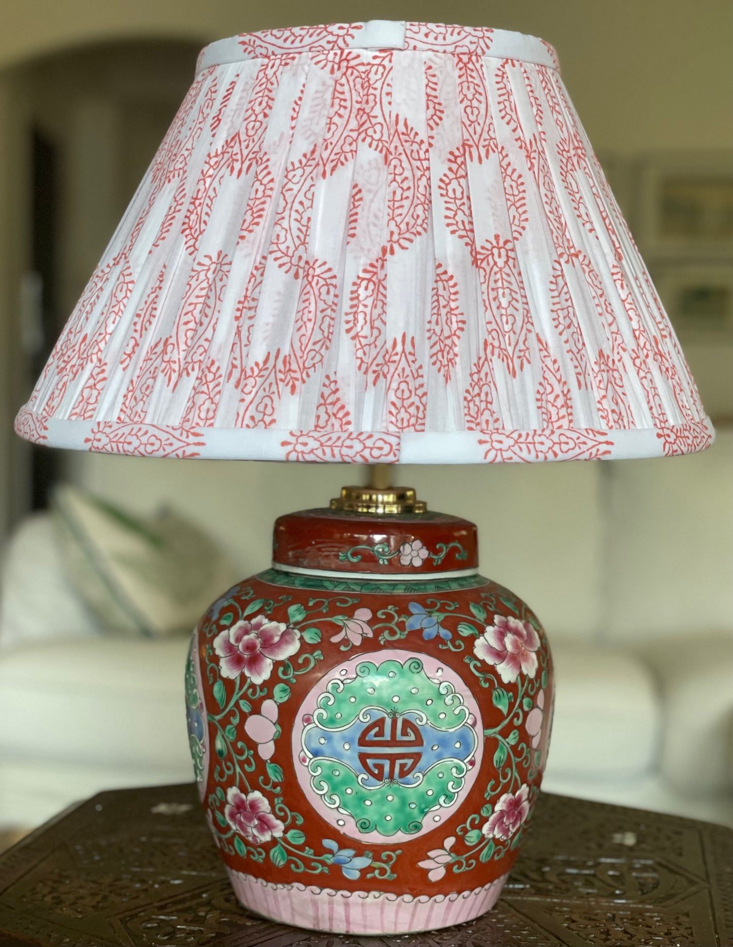 Famille Rose Ginger Jar Lamp