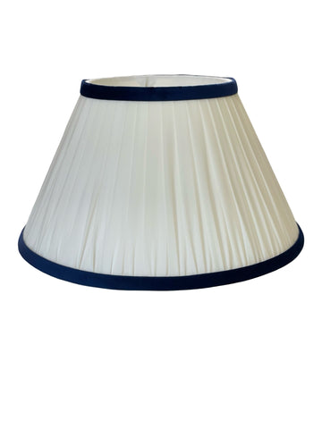White Silk with Navy Velvet Lamp Shade