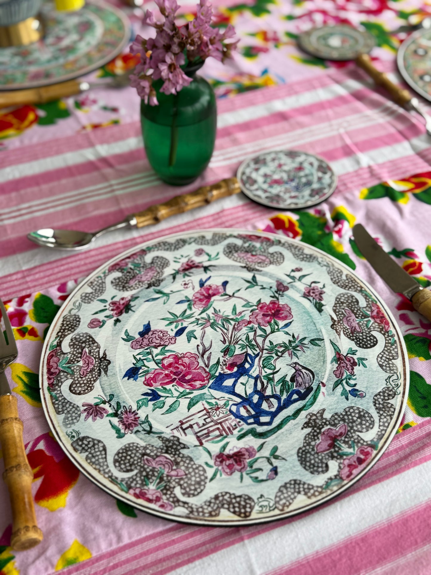 Antique Chinese Plates Placemat Set - Coloured