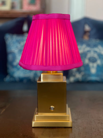 Luxe rechargeable lamp (with Magenta silk shade)