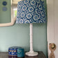 Delphinium Block-Print Cotton Gathered Lamp Shade