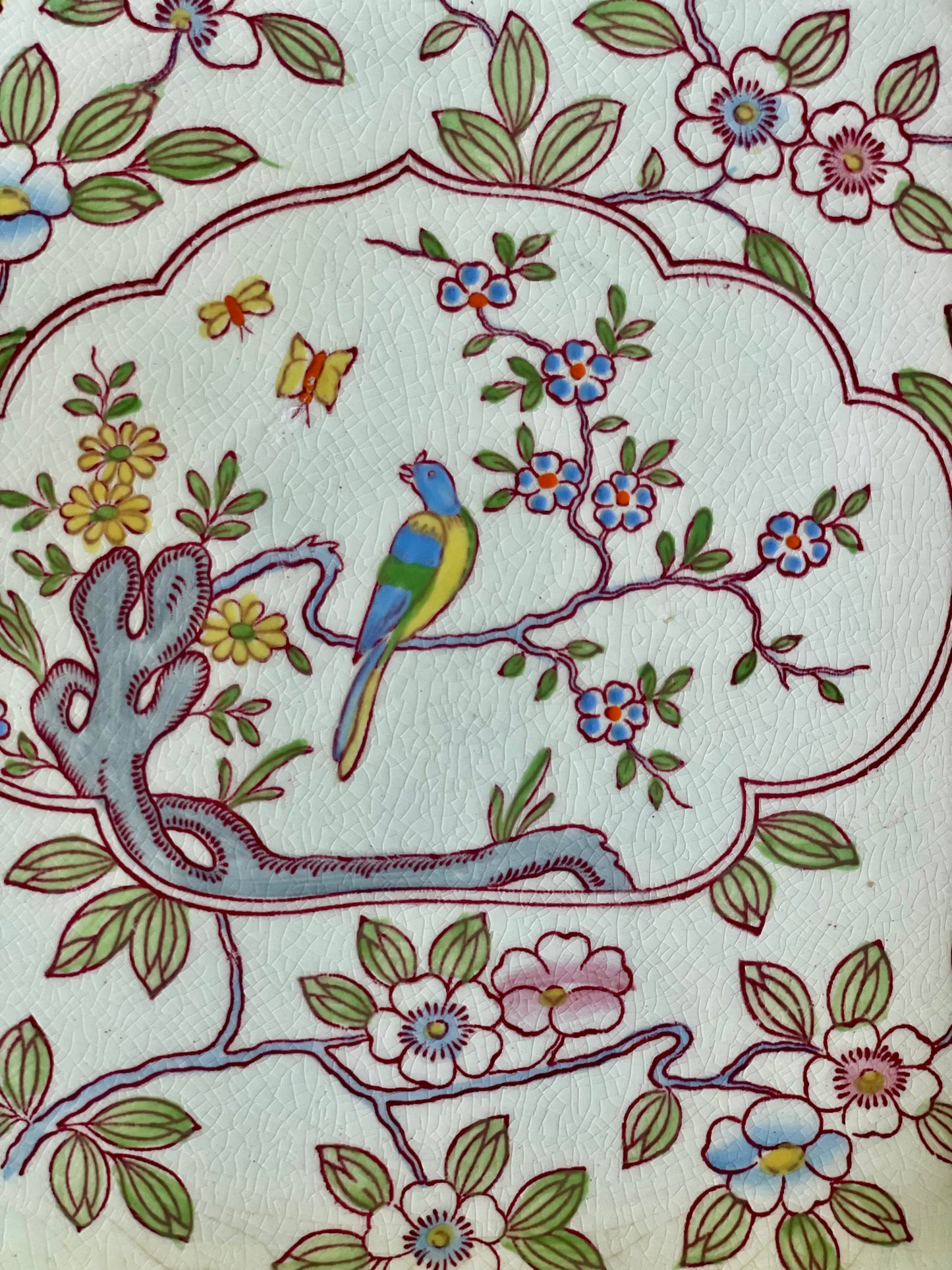 Vintage 'Singapore Bird' Square Platter