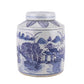 Village Scene Lidded Jar
