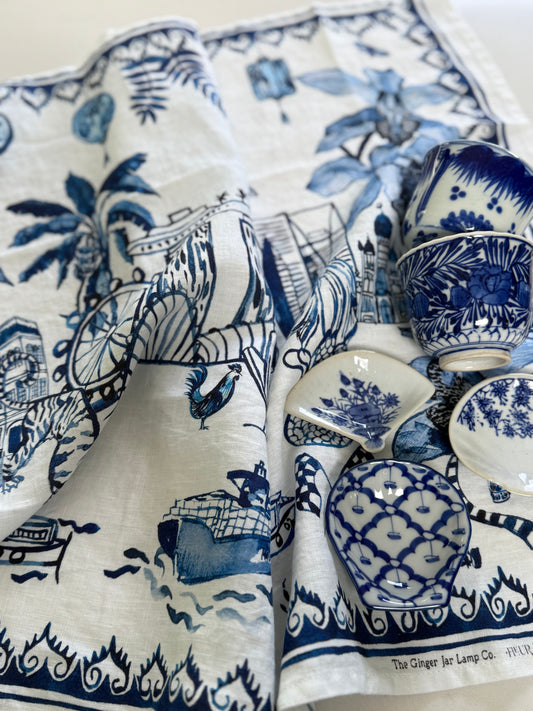 'Singapore Celebration' Linen Tea Towel