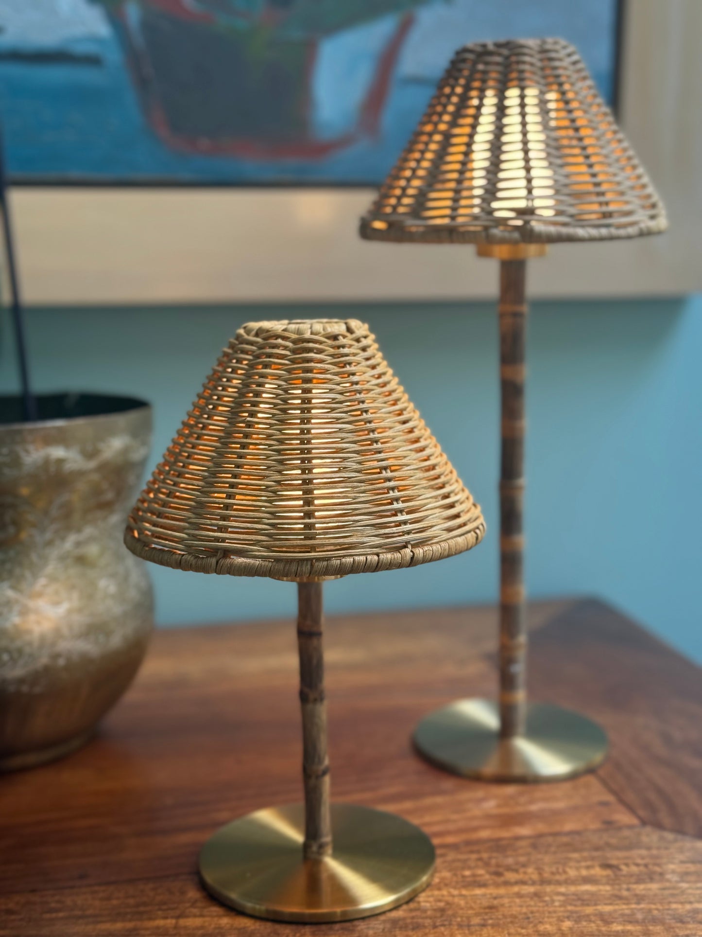 Mini Bali bamboo rechargeable lamp