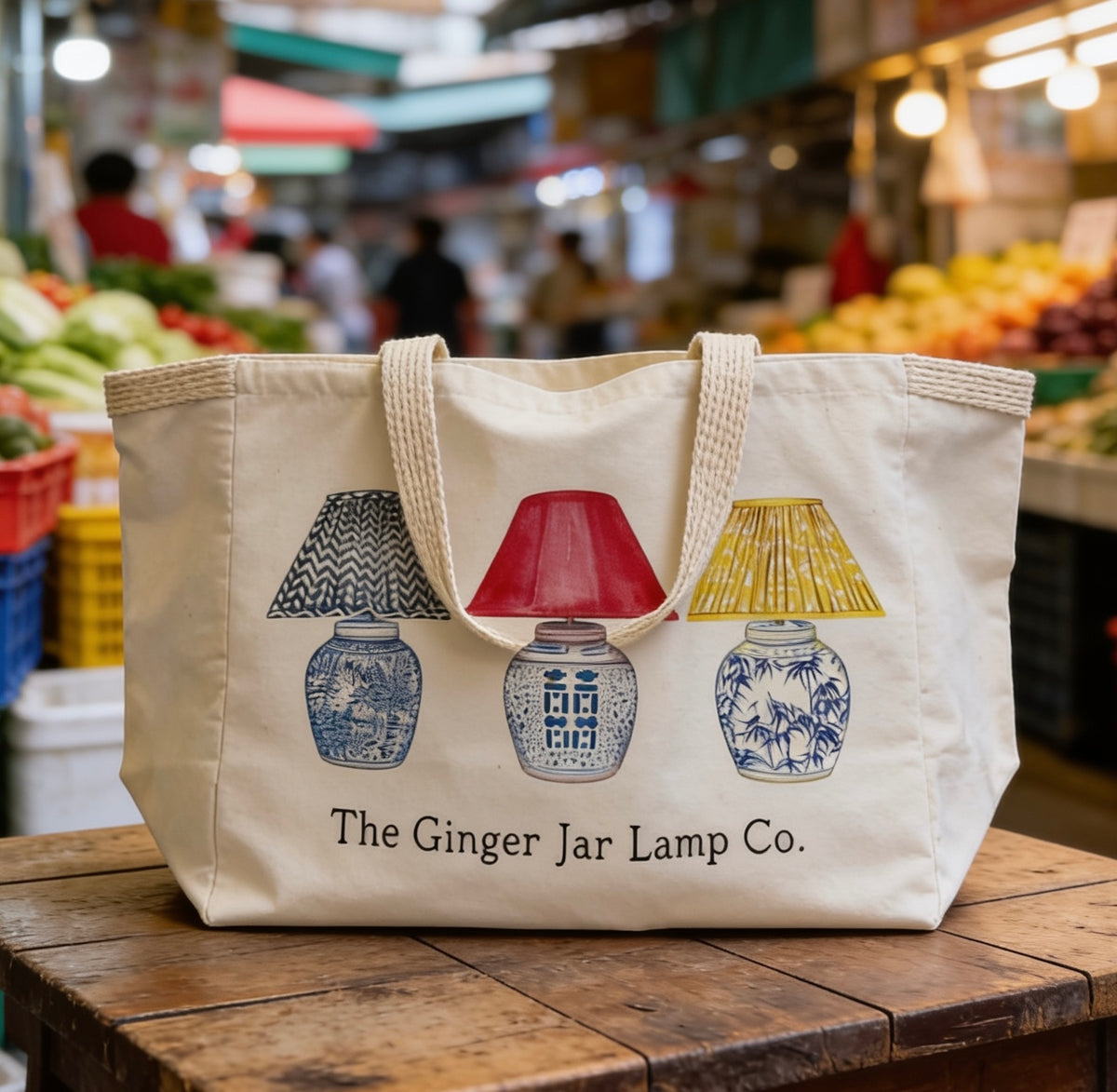 The Ginger Jar Lamp Co. Co. Market Bag