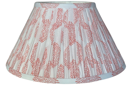 Coral Paisley Block-Printed Lamp Shade