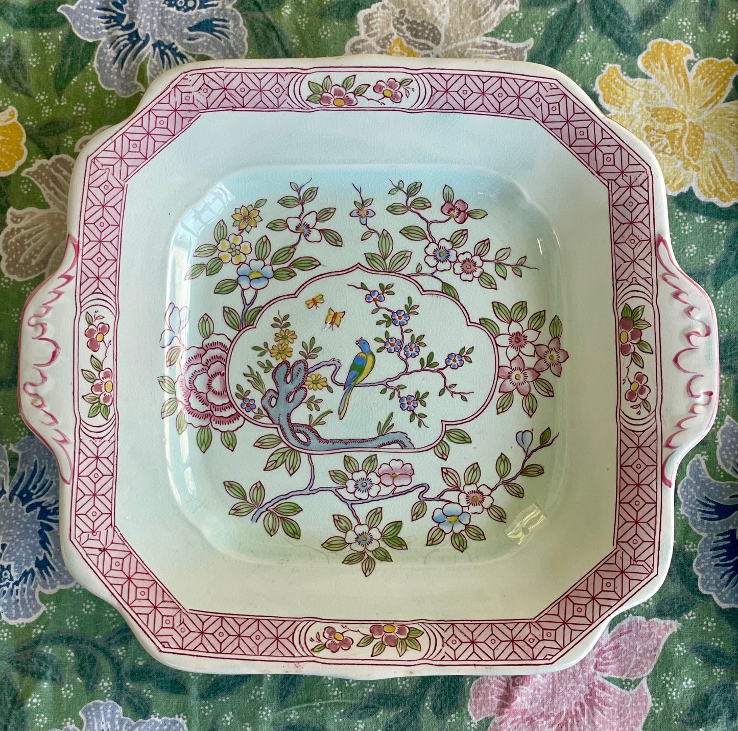 Vintage 'Singapore Bird' Square Platter