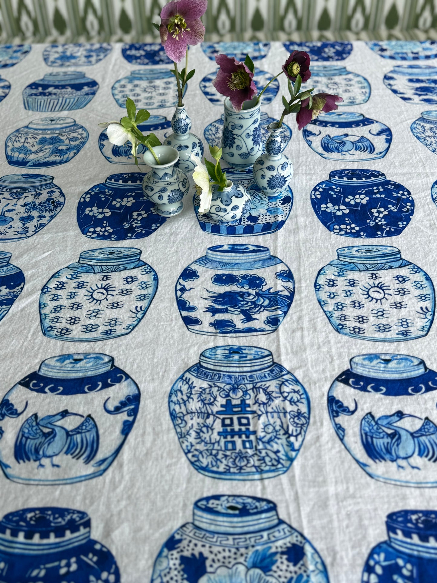 Ginger Jars Linen Tablecloth
