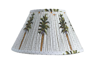 Palm & Polkadot Block-Printed Lamp Shade