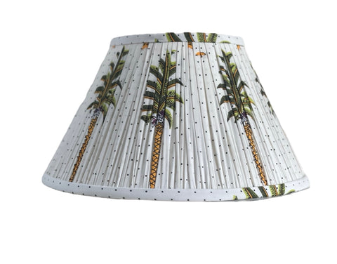 Palm & Polkadot Block-Printed Lamp Shade