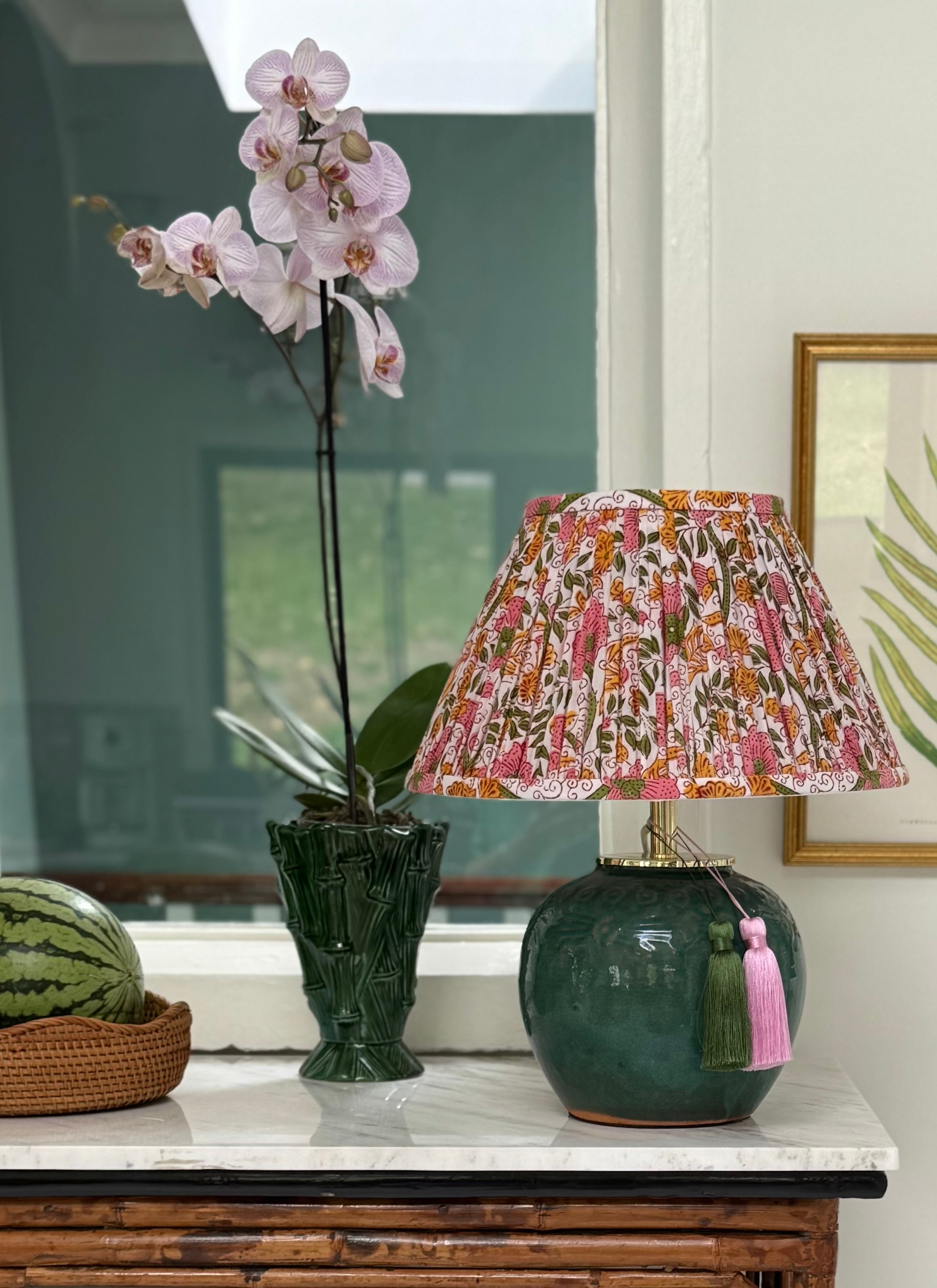 Hunan Jade Floral Relief Lamp – The Ginger Jar Lamp Co. Ltd.