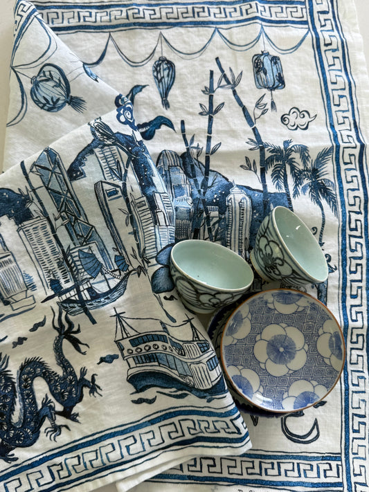 'Hong Kong Homage' Linen Tea Towel