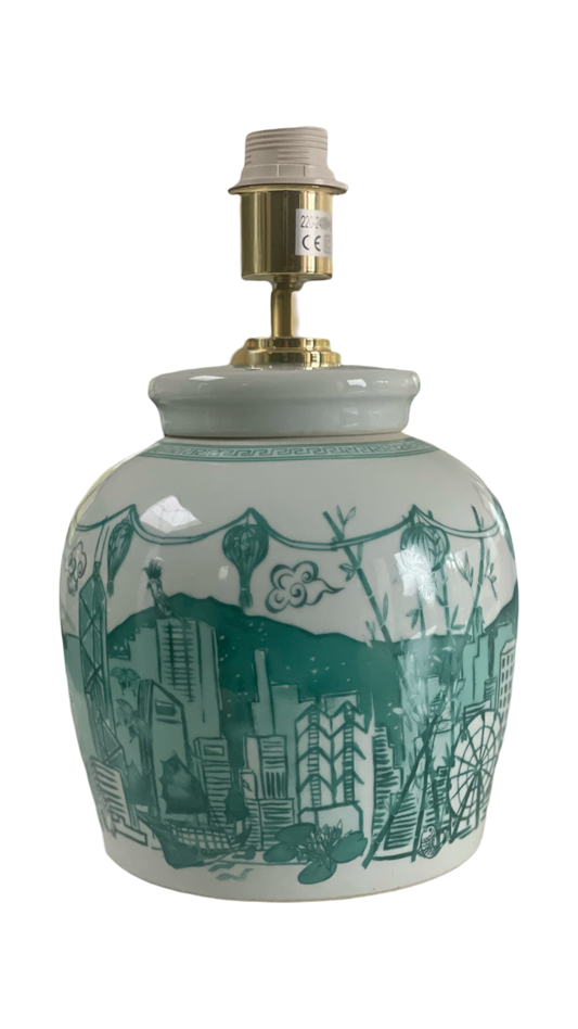 ‘Hong Kong Homage' Ginger Jar Lamp: Jade Green