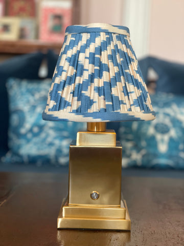 Luxe rechargeable lamp (with Cobalt Ikat shade)