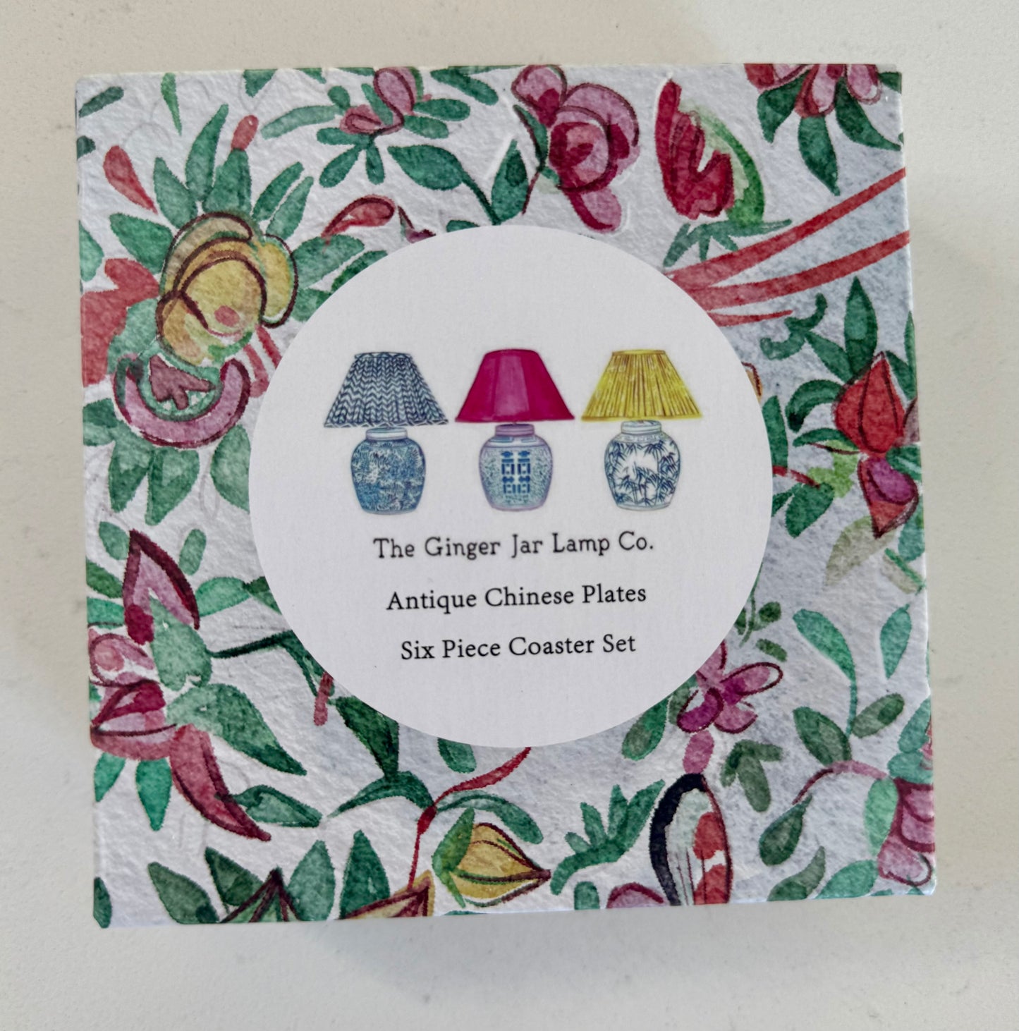 Antique Chinese Plates Coaster Set - Coloured